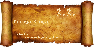 Kernya Kinga névjegykártya